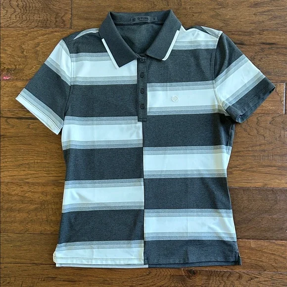 G/FORE Women’s Offset Gradient Stripe Tech Polo NWOT Size Small - Picture 11 of 14